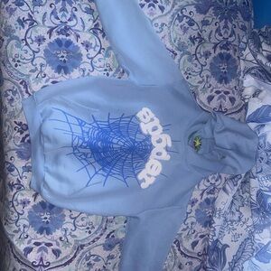 Spider hoodie sky blue